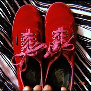 Burgundy Authentic Velvet Vans